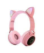 Wireless Cat Ear Bluetooth 5.0 Stereo Bass Headset LED Lights Earphone - $34.85 CAD