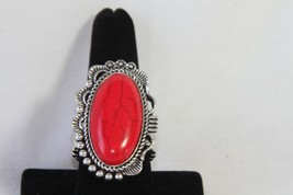 Paparazzi Stretch Band Ring (New) Open Range - Red &amp; Silver - £6.77 GBP