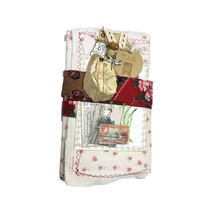 Writing Junk Journal Vintage Style Fabric Cover Diary Includes Ephemera No13 u - $54.99