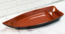 Pack Of 2 Plastic Lacquer Red Omakase Sushi Boat Serving Plate Platter 15&quot;Long - £35.38 GBP