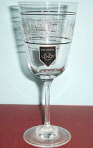 Lenox Autumn Legacy Goblet Etched Floral/Platinum Rings 12oz No Lead Crystal New - £17.50 GBP