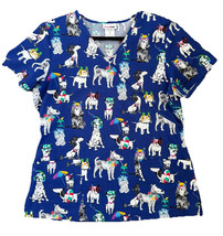 Scrubstar Beach Ready Dogs Scrub Top Blue M with Sunglasses &amp; Scuba Umbr... - $14.99