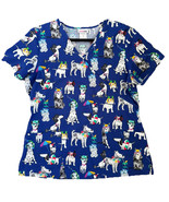 Scrubstar Beach Ready Dogs Scrub Top Blue M with Sunglasses &amp; Scuba Umbr... - $275.44 MXN