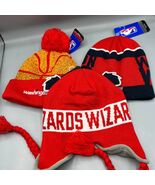Lot of 3 Washington Wizards Hat Youth Red NBA Cuffed Beanie Pom Pom Cap New - $345.09 MXN