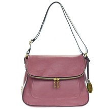 Giordano Italian Made Dusty Rose Leather Shoulder Bag with Wrap Around Zipper - £450.20 GBP