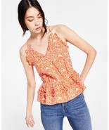 MSRP $60 Inc International Concepts Womens Ruffled Camisole Orange Size ... - $24.94