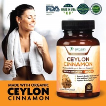Organic Ceylon Cinnamon Highest Potency Standardized 1800mg Pills (60 Capsules) - $41.50