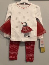 3 Pc Holiday Outfit Just One You Carters 2T Penguin Snug Fit Legging Tut... - £11.07 GBP