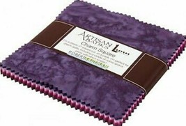 5&quot; Charm Pack Squares Artisan Batiks Prisma Dyes Plum Perfect Fabric M517.67 - £10.24 GBP
