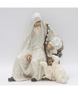 Handmade Ceramic Sculpture Old Shepherd with Sheep - £214.23 GBP