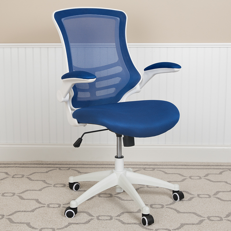 Blue Mesh Mid-Back Desk Chair BL-X-5M-WH-BLUE-GG