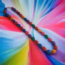 Necklace Jewelry 23&quot; Length Colorful Plastic Bead Gem Women Costume Fashion - £18.52 GBP