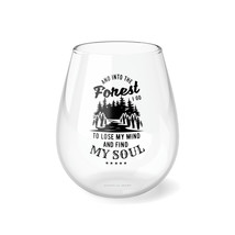 Personalized Stemless Wine Glass 11.75 Oz - Black And White Forest Natur... - $23.69