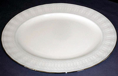 Gorham Portico Oval Serving Platter 14" Platinum Trim Retail $172 New - $47.99