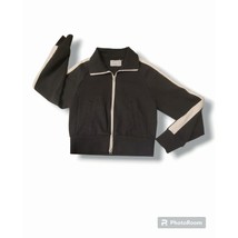 Everlane Women&#39;s Black Cream Dream Track Sweatshirt Bomber Jacket - Size S - $28.88