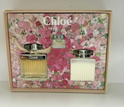 CHLOE By Chloe 3 Pc Perfume Set 2.5oz 75 ml EDP+ 3.4oz Body Lotion + Min... - £157.31 GBP