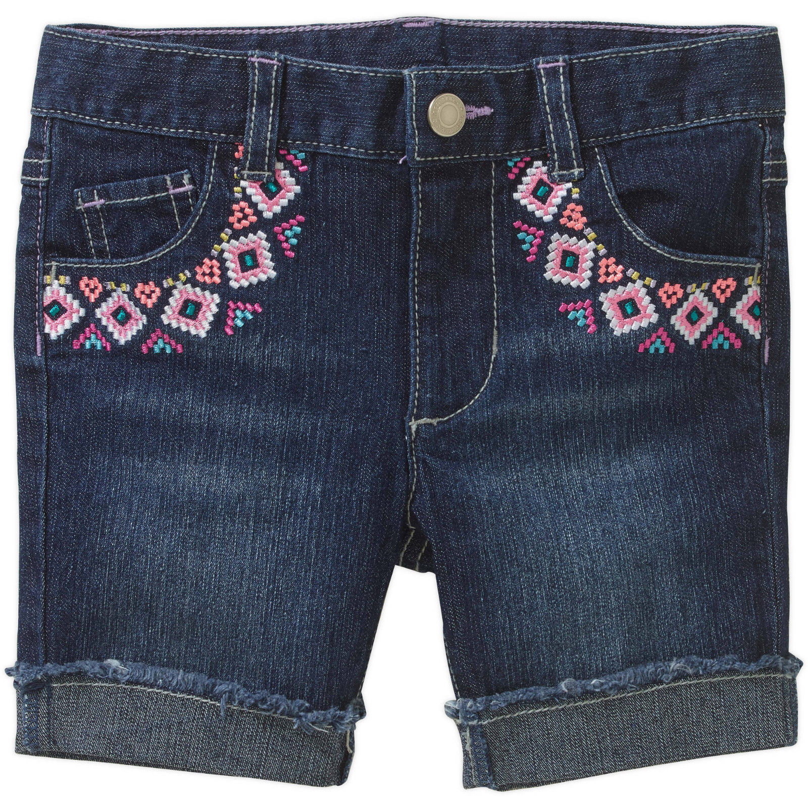 Healthtex Toddler Girl Embroidered Pocket Denim Bermuda Shorts Size 2T NWT - $10.39