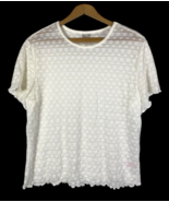 No Boundaries Sheer Crochet Lace Knit Top Shirt Size 3X Lettuce Hem Y2K ... - $555.47 MXN