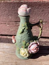 Vtg Schafer Vater German Porcelain 4 5/8&quot; Figural Rose Perfume Bottle - $49.45