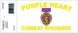 Purple Heart Combat Wounded Military War Sticker Decal - £11.13 GBP
