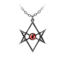 Alchemy Gothic P947 - Unicursal Hex Pendant Necklace Hexagram Devil Eye Moon - £23.97 GBP