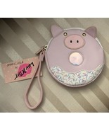 BETSEY JOHNSON LUV PINK PIG SPRINKLE MIRRORED MOUTH WRISTLET COIN PURSE NWT - £13.62 GBP