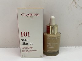 Clarins Skin Illusion Natural Hydrating Foundation #101 Linen NIB 1 oz - £15.90 GBP