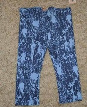 Womens Capris Leggings Junior Girls Mudd Blue Paint Splatter Elastic Waist-sz S - £9.34 GBP