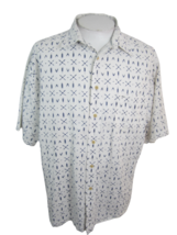 Hilfiger Surf Co Men Hawaiian camp shirt p2p 26.5 cotton blue white vintage  - £23.65 GBP