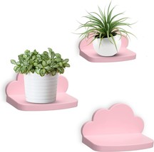 Pink Small Floating Shelves Mini Cloud Shelves Hanging Display 6 Inch, 3... - £25.07 GBP