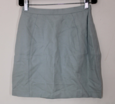 Vtg Thierry Mugler 36 24&quot; Waist Blue Viscose Linen Mini Skirt - $28.49