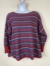 Chaps Womens Plus Size 1X Blue/Red Stripe Knit Top Long Sleeve - $17.18