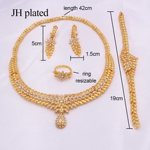 Jewelry sets for Women Dubai gold color India Nigeria wedding gifts necklace ear - £26.13 GBP