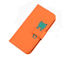 Anymob Huawei Honor Orange Leather Case Flip Wallet Back Cover Phone Shell - $28.90