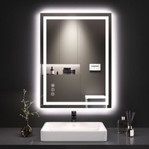 The Loaao 20X28 Led Bathroom Mirror With Lights Features Memory Function, - £101.52 GBP
