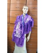 HANDMADE PARTY WRAP SILK FELTED WOOL OVERSIZED SHAWL UNIQUE GIFT FOR WOMEN - £193.30 GBP