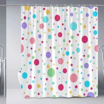 Rainbow Polka Dot Shower Curtain 70x70 Inches - $46.52
