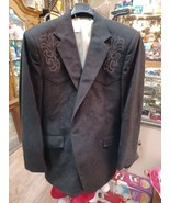 Vtg Pagano Western Black Blazer Jacket Sport Coat USA - $912.87 MXN