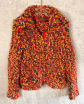 Desigual multicolor knit stretch cardigan multicolor confetti jacket Wom... - $45.99