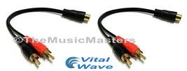 2 Premium RCA Audio &quot;Y&quot; Cable Adapter HQ Splitter 1 Female to 2 Male Plu... - £7.40 GBP