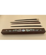 Chinese Asian Mother of Pearl Inlay Rosewood Writing Set - $913.32 MXN