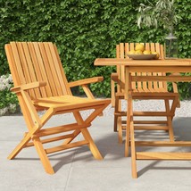 Folding Garden Chairs 2 pcs 61x67x90 cm Solid Wood Teak - £92.09 GBP