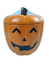 Pumpkin Halloween Ceramic Cookie Jar Canister  Decoration Kitchen Jack o... - $29.98