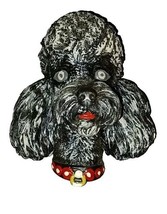 Bossons England Black Poodle Dog Chalkware Head Vintage 1968 - $8.75