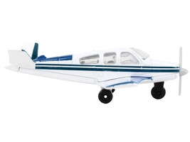Beechcraft Bonanza Aircraft White with Blue Stripes &quot;N42997&quot; with Runway Section - £14.11 GBP