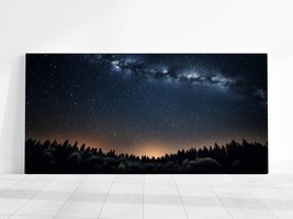 Milky Way Photo, Dark Night Sky Stars Picture, Landscape Trees Forest Astrology - £20.57 GBP+