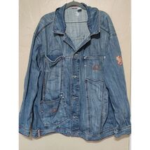 Womens 2XL DENIM Jacket dark blue cotton Roca Wear Chest 58" Length 25" - $25.74