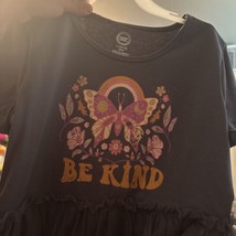 NWT Wonder Nation Gray &quot;Be Kind&quot; Butterfly Floral Tulle Tutu Dress Girls Size L - £7.68 GBP