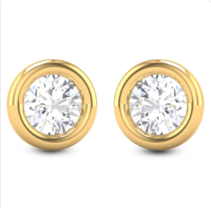 0.75Ct Simulated Round Diamond Solitaire Stud Earrings 14K Yellow Gold Plated - £56.54 GBP
