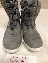 JustFab Womens&#39; Grey  Lace-Up Zipper High Top  Shoe, Size 9 Medium - £15.63 GBP